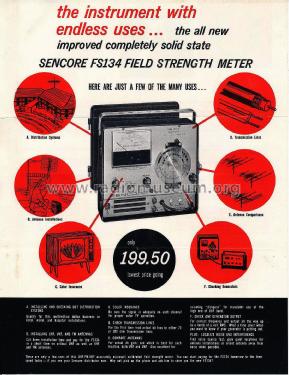 Field Strength Meter FS134; Sencore; Sioux Falls (ID = 2846402) Equipment