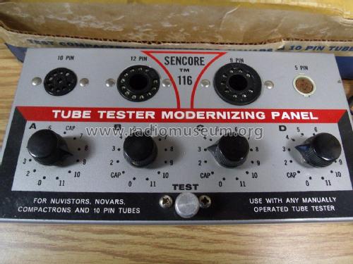 Tube Tester Modernizing Panel TM 116; Sencore; Sioux Falls (ID = 1985604) Equipment