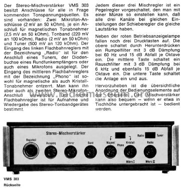 VMS303; Sennheiser (ID = 2491558) Ampl/Mixer