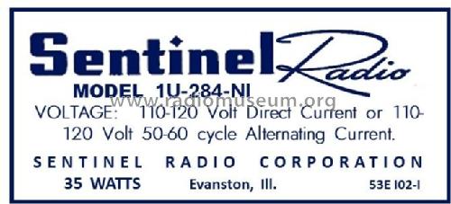 1U284NI ; Sentinel Radio Corp. (ID = 2942539) Radio