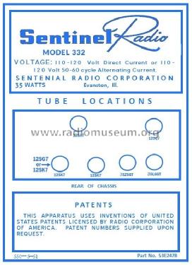 332-I ; Sentinel Radio Corp. (ID = 2926856) Radio