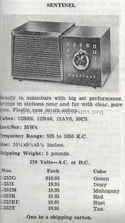 E-352I ; Sentinel Radio Corp. (ID = 1033225) Radio