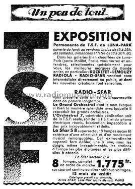 Sfar S8 ; SFAR S.F.A.R.; Paris (ID = 2067655) Radio
