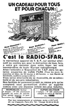 Super-Secteur 400; SFAR S.F.A.R.; Paris (ID = 2067674) Radio