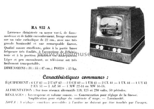 RA932A; Radiola marque (ID = 2002138) Television