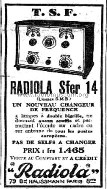 Sfer 14 ; Radiola marque (ID = 1709881) Radio