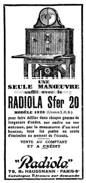 Sfer 20 ; Radiola marque (ID = 1843253) Radio