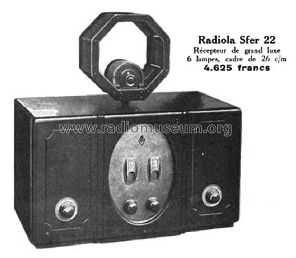 Sfer 22 ; Radiola marque (ID = 1558507) Radio