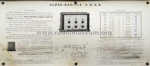 Sfer Super-Radiola SRS4; Radiola marque (ID = 1888084) Radio