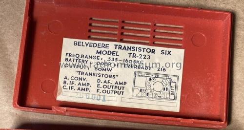 Belvedere Transistor Six TR-223; Sharp; Osaka (ID = 2815037) Radio