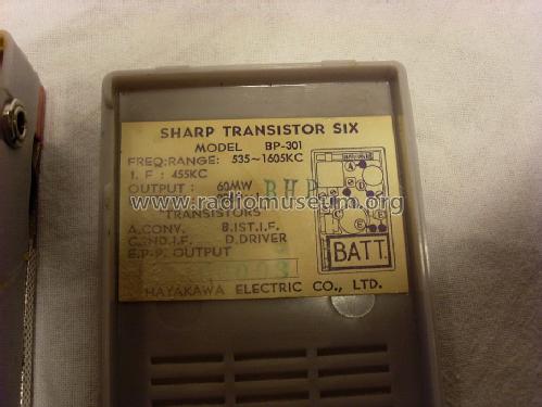 Transistor six BP-301; Sharp; Osaka (ID = 1406637) Radio