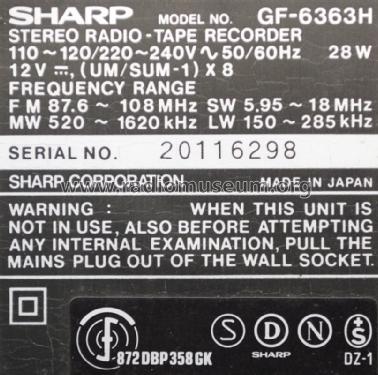 GF6363H; Sharp; Osaka (ID = 1354451) Radio