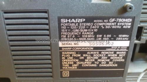 Portable Stereo Component System GF-780H; Sharp; Osaka (ID = 2127269) Radio