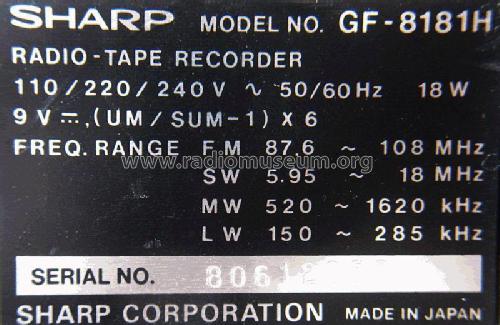 GF-8181 H; Sharp; Osaka (ID = 1884981) Radio