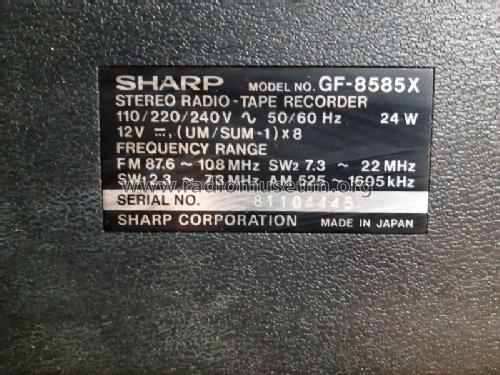 GF-8585X; Sharp; Osaka (ID = 2482782) Radio