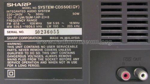 Integrated Audio System CD550E ; Sharp; Osaka (ID = 2867335) Radio