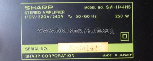 Integrated Stereo Amplifier SM1144HB; Sharp; Osaka (ID = 2597283) Ampl/Mixer