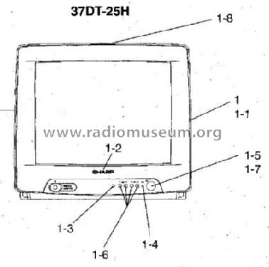 PAL System Colour Television 37DT-25H - Ch= CA-1; Sharp; Osaka (ID = 1750900) Television