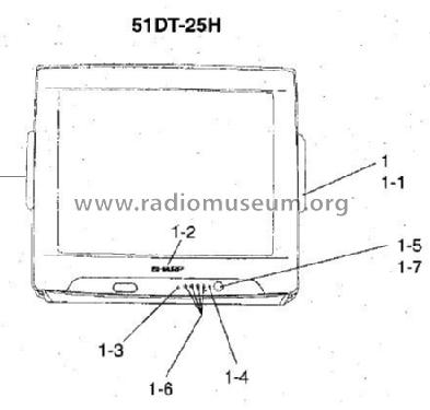 PAL System Colour Television 51DT-25H - Ch= CA-1; Sharp; Osaka (ID = 1750902) Television