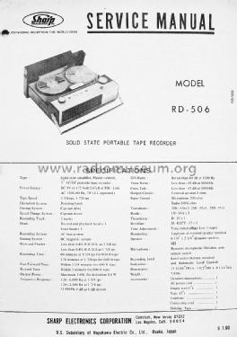 Solid State Tape Recorder RDN-506 Ch= RD 506; Sharp; Osaka (ID = 1472890) R-Player