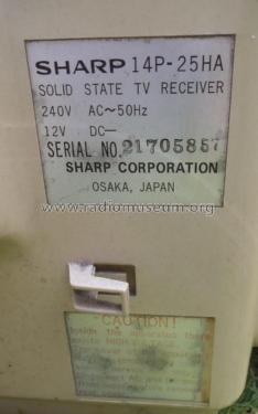 Solid State TV Receiver 14P-25HA; Sharp; Osaka (ID = 1743577) Television