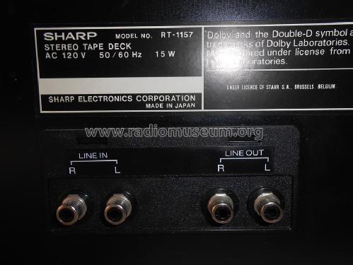 Stereo Cassette Tape Deck RT-1157H; Sharp; Osaka (ID = 1436345) R-Player