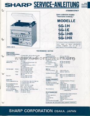 Stereo Music Center SG-1E; Sharp; Osaka (ID = 2031366) Radio