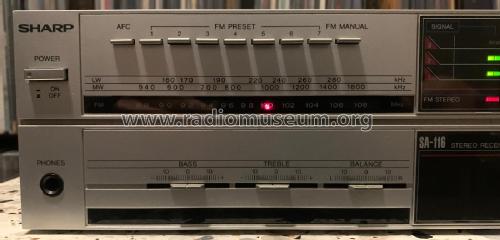 Stereo Receiver SA-116H; Sharp; Osaka (ID = 2487555) Radio