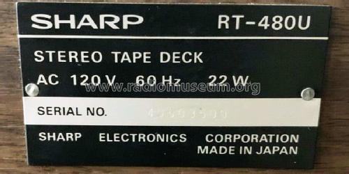 Stereo Tape Deck RT-480U; Sharp; Osaka (ID = 2597166) R-Player