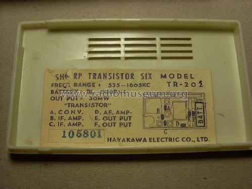 Transistor 6 Six TR-202; Sharp; Osaka (ID = 1564963) Radio