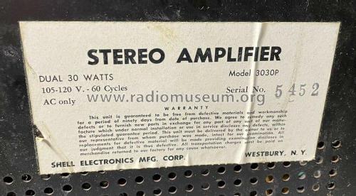 Stereo Amplifier 'Meadowbrook' 3030P; Shell Electronic Mfg (ID = 2723619) Ampl/Mixer