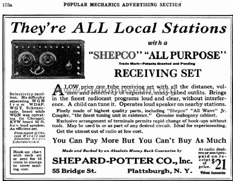 Shepco All Purpose Receiver ; Shepard Potter Co. (ID = 1387600) Radio