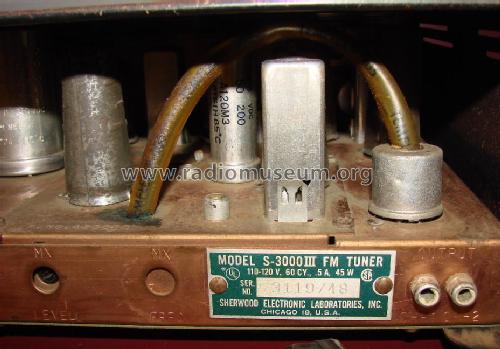 FM/MX Stereo Tuner S-3000 III ; Sherwood, Chicago (ID = 1576576) Radio