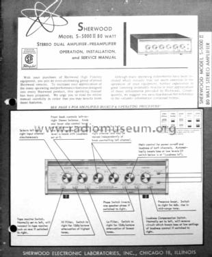 Stereo Amplifier S-5000 II ; Sherwood, Chicago (ID = 1528052) Ampl/Mixer