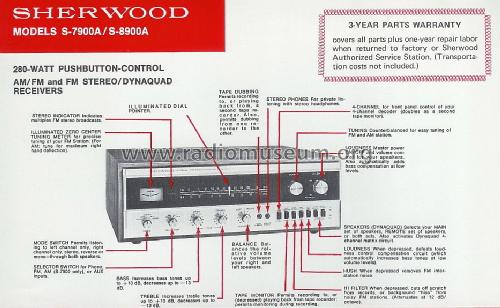 Stereo/Dynaquad Receiver S-7900A; Sherwood, Chicago (ID = 1628527) Radio