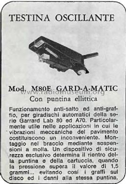 Oscillating Phono Cartridge M80E Gard-A-Matic; Shure; Chicago, (ID = 3067456) Microphone/PU