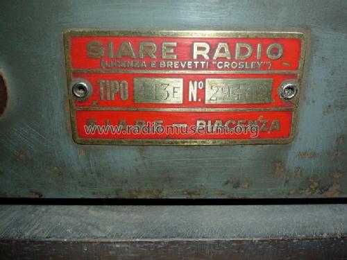 413E; SIARE -Crosley; (ID = 1636537) Radio