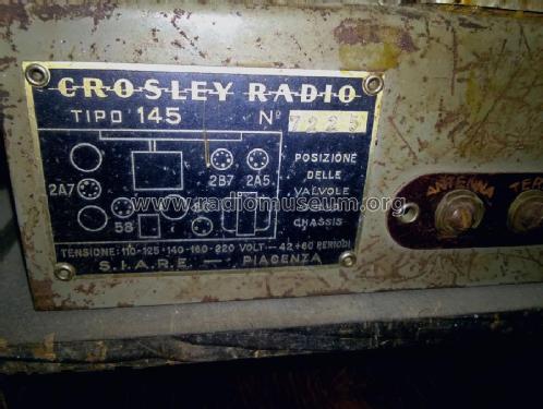 Crosley 145A; SIARE -Crosley; (ID = 2024162) Radio