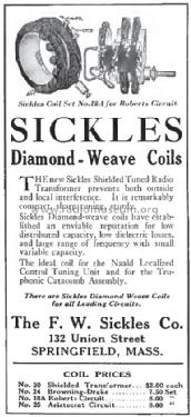 Diamond-Weave Coils ; Sickles, F.W. Co.; (ID = 1199692) Radio part