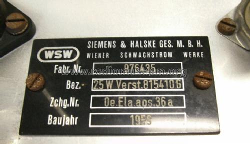 25 W Verstärker 815410 G Oe.Ela.aps.36 a; Siemens-Austria WSW; (ID = 1704322) Ampl/Mixer