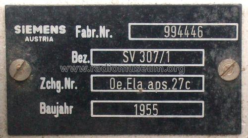 Oe.Ela.aps.27c SV 307/1; Siemens-Austria WSW; (ID = 2037916) Ampl/Mixer