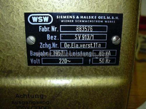 SV913/1; Siemens-Austria WSW; (ID = 400530) Ampl/Mixer