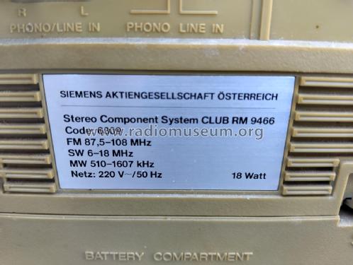 Stereo Component System Club RM 946 RM 9466, Code 6309; Siemens-Austria WSW; (ID = 3066483) Radio