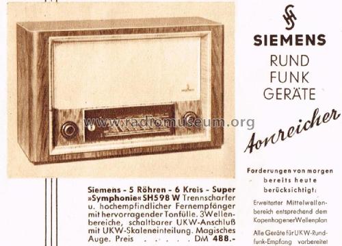 Symphonie SH598W; Siemens & Halske, - (ID = 2759672) Radio