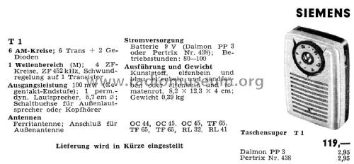 T1; Siemens & Halske, - (ID = 3082976) Radio