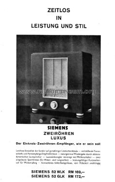 Zweiröhren-Luxus 52WLK; Siemens & Halske, - (ID = 3107157) Radio