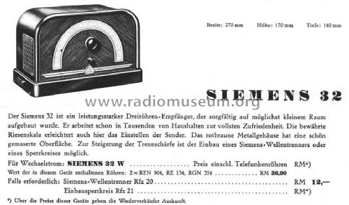 32W; Siemens & Halske, - (ID = 1258381) Radio