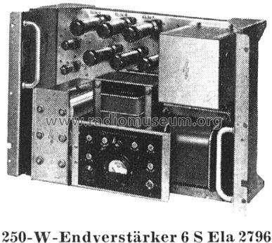 250W Endverstärker 6S Ela 2796; Siemens & Halske, - (ID = 107153) Ampl/Mixer