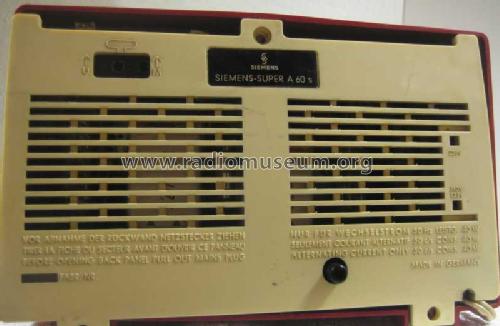 Super A60S; Siemens & Halske, - (ID = 989439) Radio