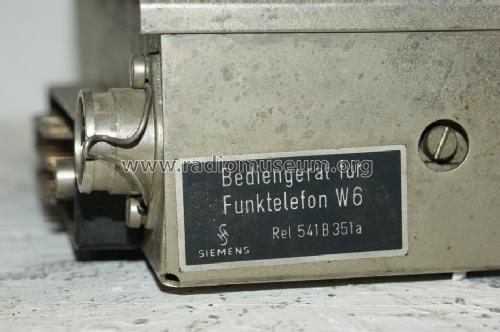 Bediengerät für das Funktelefon W 6 Rel 541 B 351 a; Siemens & Halske, - (ID = 1687642) Telephony